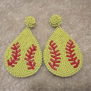 Softball stud earrings